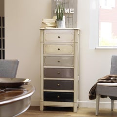 Chifonier artesanal de 6 cajones de estilo provincial francés en madera maciza de cerezo