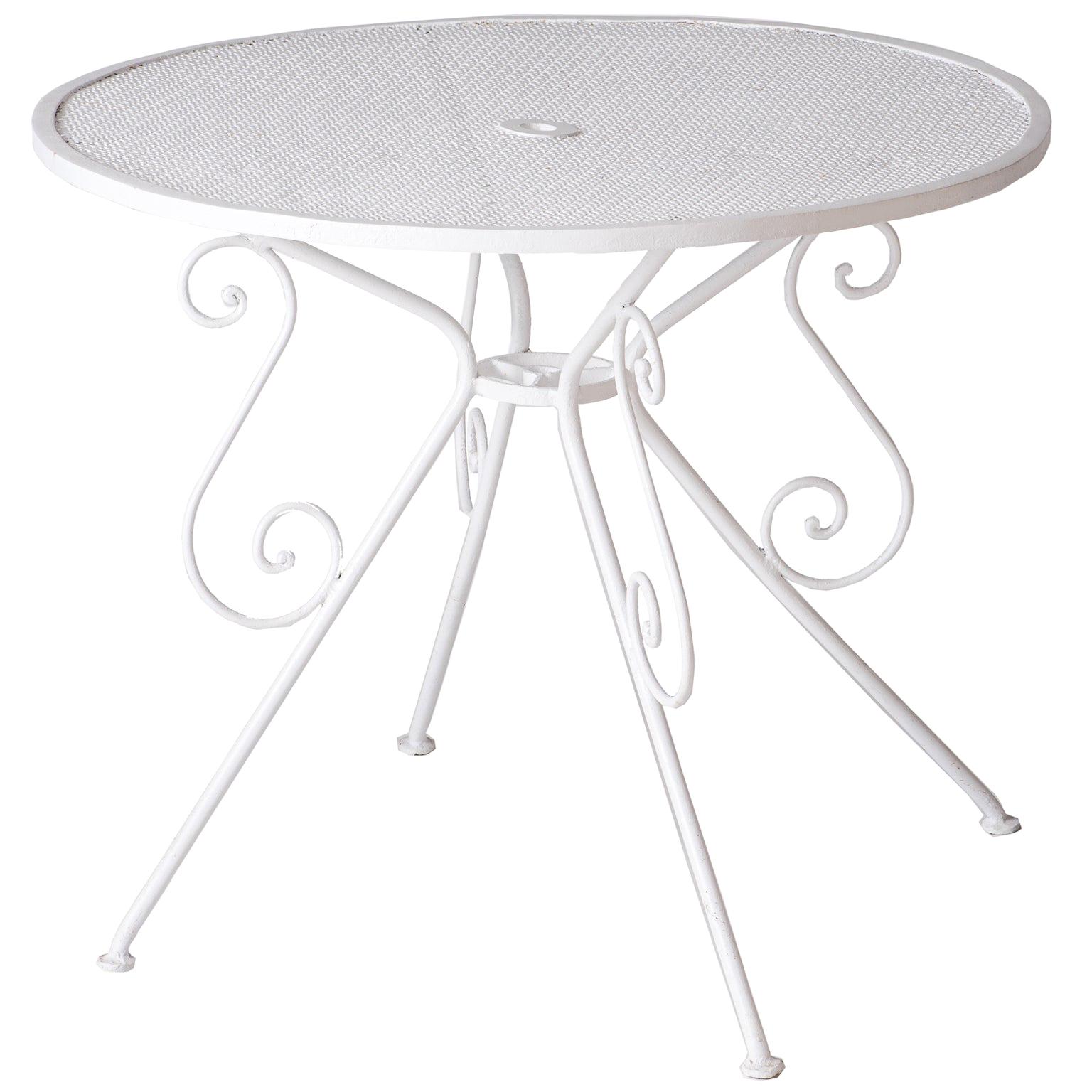 Small French White Painted Garden Table, circa 1950 For Sale