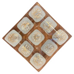 Small Fused Art Glass Shallow Bowl / Ashtray by Michael & Frances Higgins