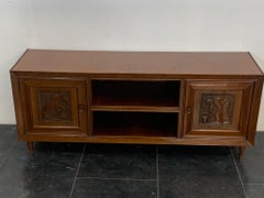 Servier Sideboard im futuristischen Stil mit geschnitzten Paneelen, 1940er Jahre