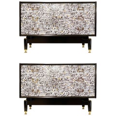 Small G Plan Chest Of Drawer Fornasetti Restyled, a Pair Available