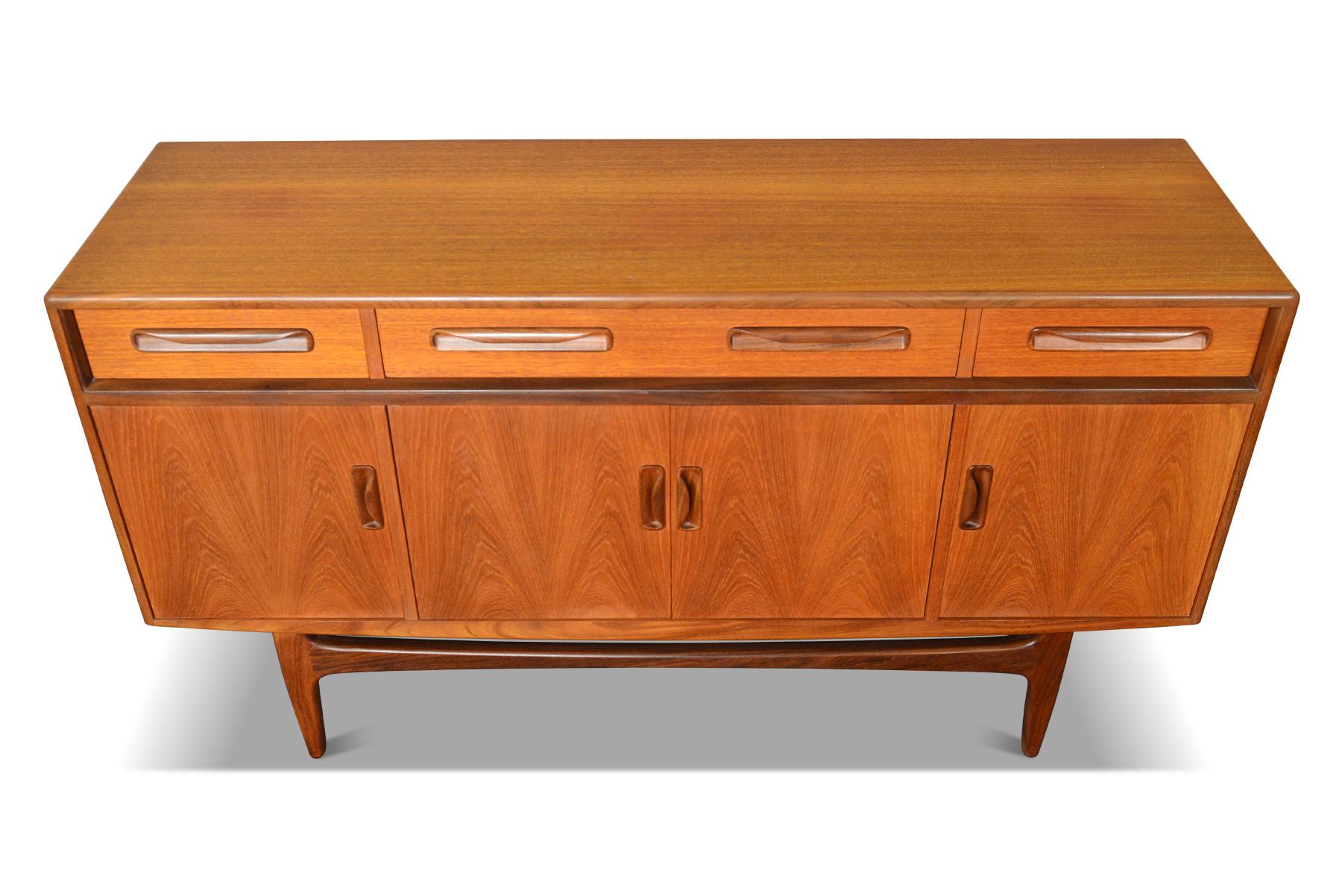 Origin: England
Designer: Victor B. Wilkins
Manufacturer: G Plan
Era: 1966
Materials: Teak, Afromosia
Measurements: 60 wide x 18 deep x 33 tall

Condition: In excellent original condition.