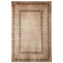 Small Neutral Contemporary Tree-of-Life Gabbeh Persian Wool Rug