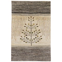 Small Contemporary Gabbeh Persian Wool Tree-of-Life Rug