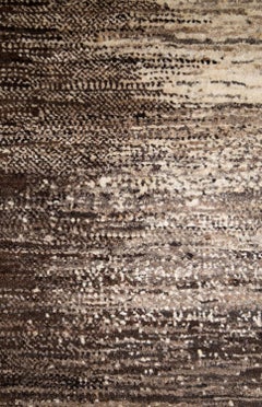 Small Espresso Brown and Cream Contemporary Gabbeh Persian Wool Rug