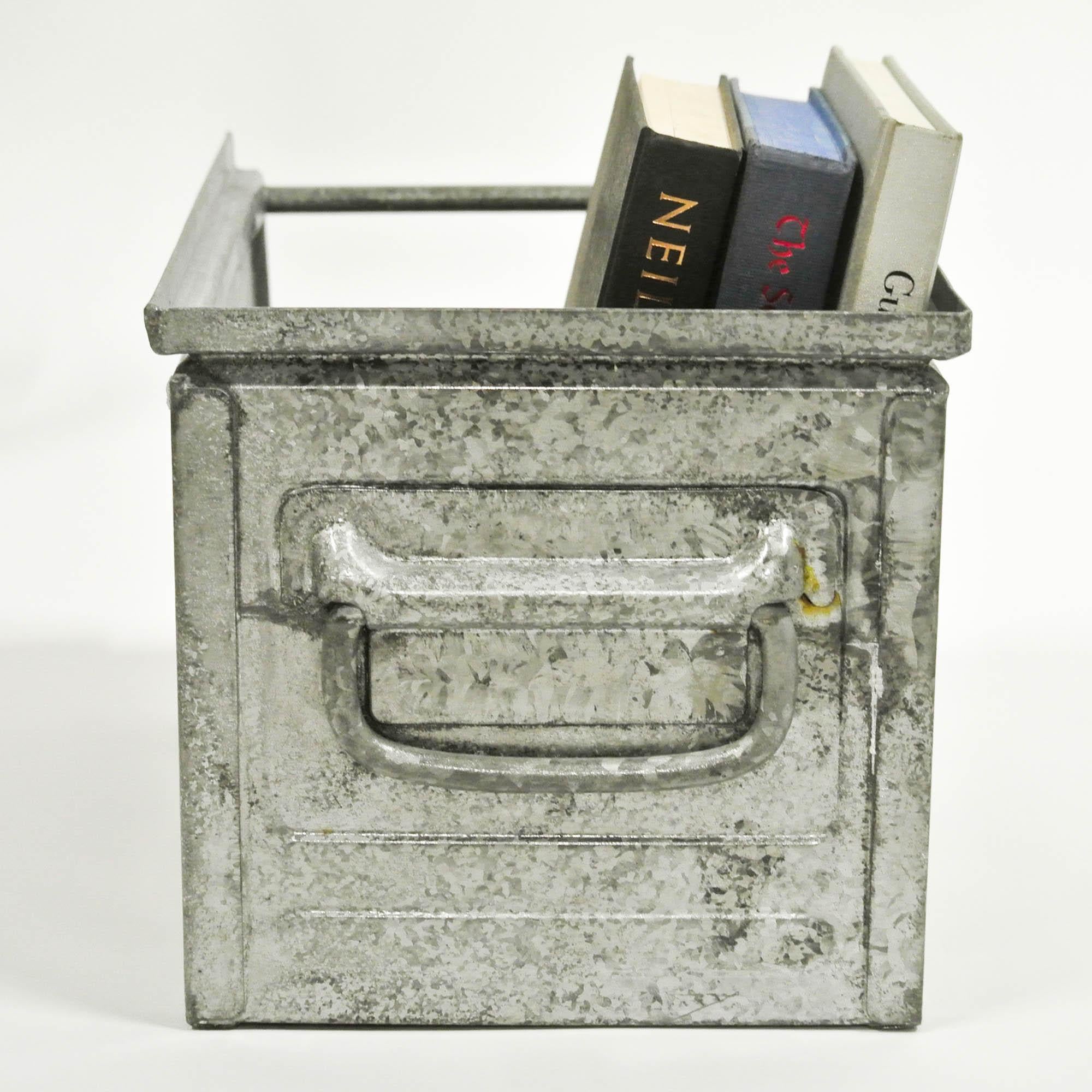 Mid-20th Century Small Galvanized Metallic Crates ‘Varnished’, France, circa 1950