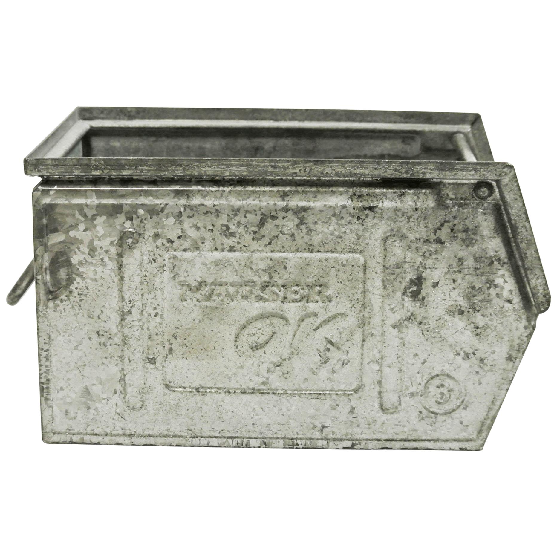 Small Galvanized Metallic Crates ‘Varnished’, France, circa 1950