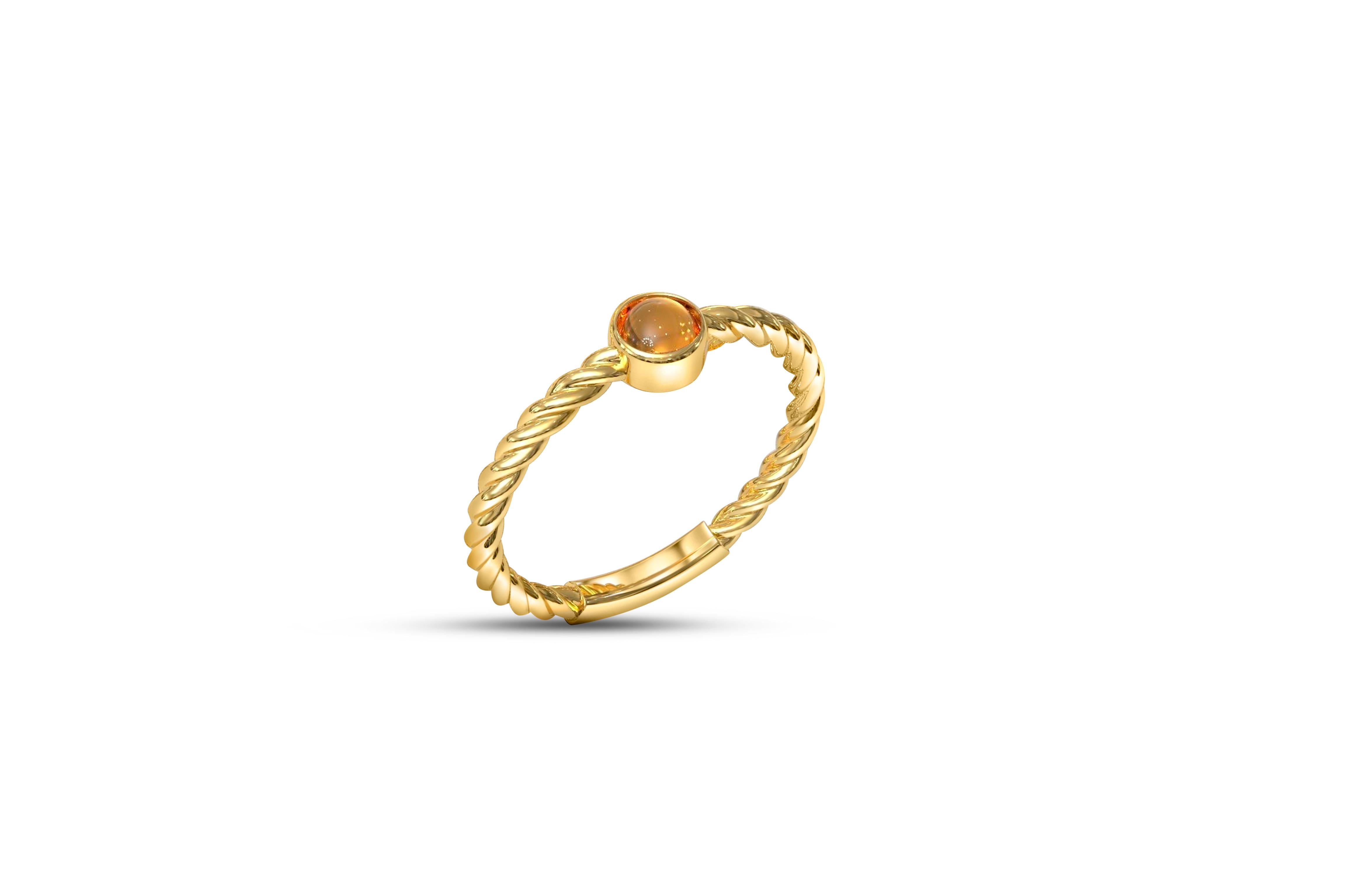 For Sale:  Small garnet cabochon 14k gold ring. 3