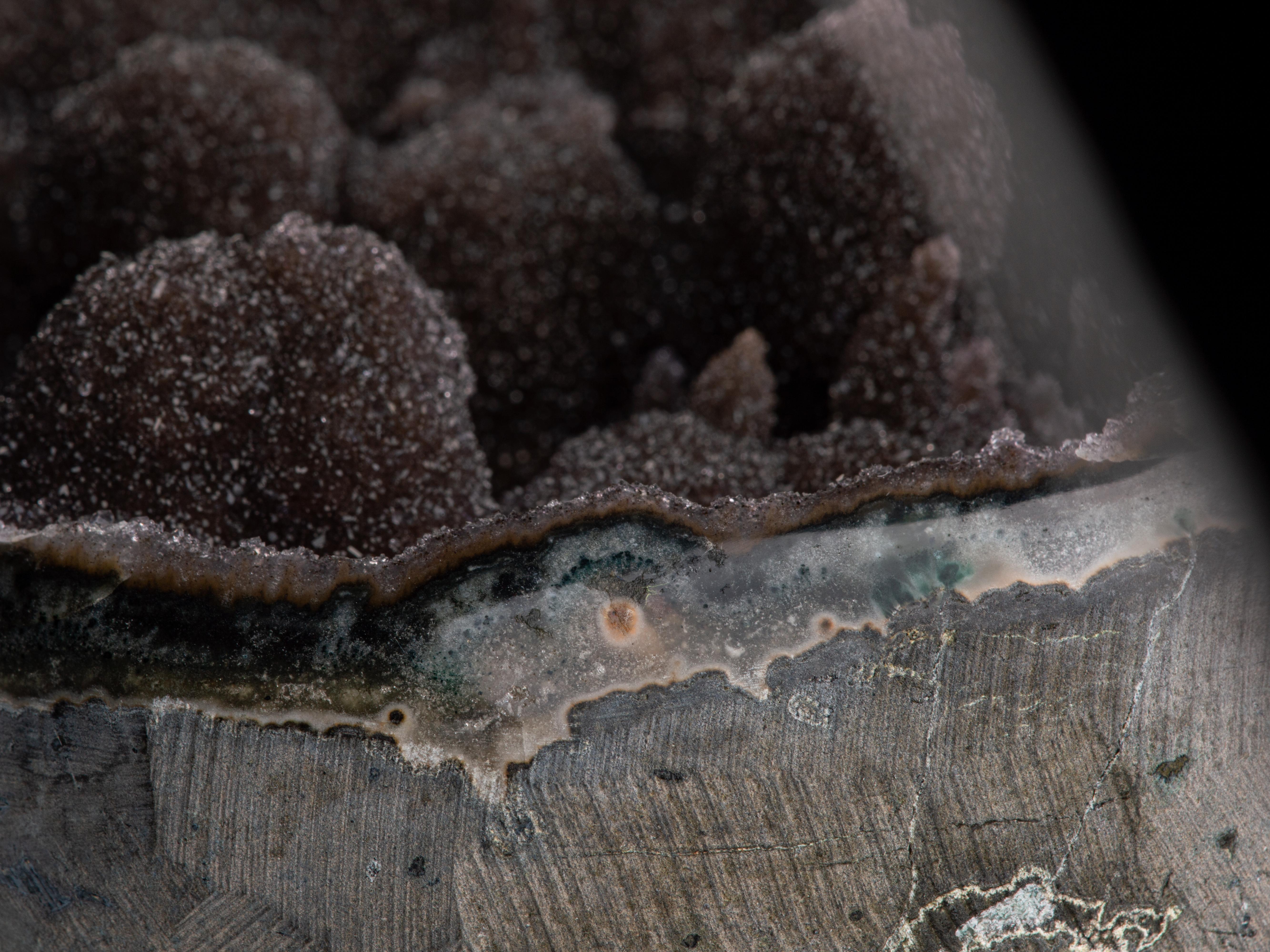 Small Geode with Brown Druzy Stalactites 4