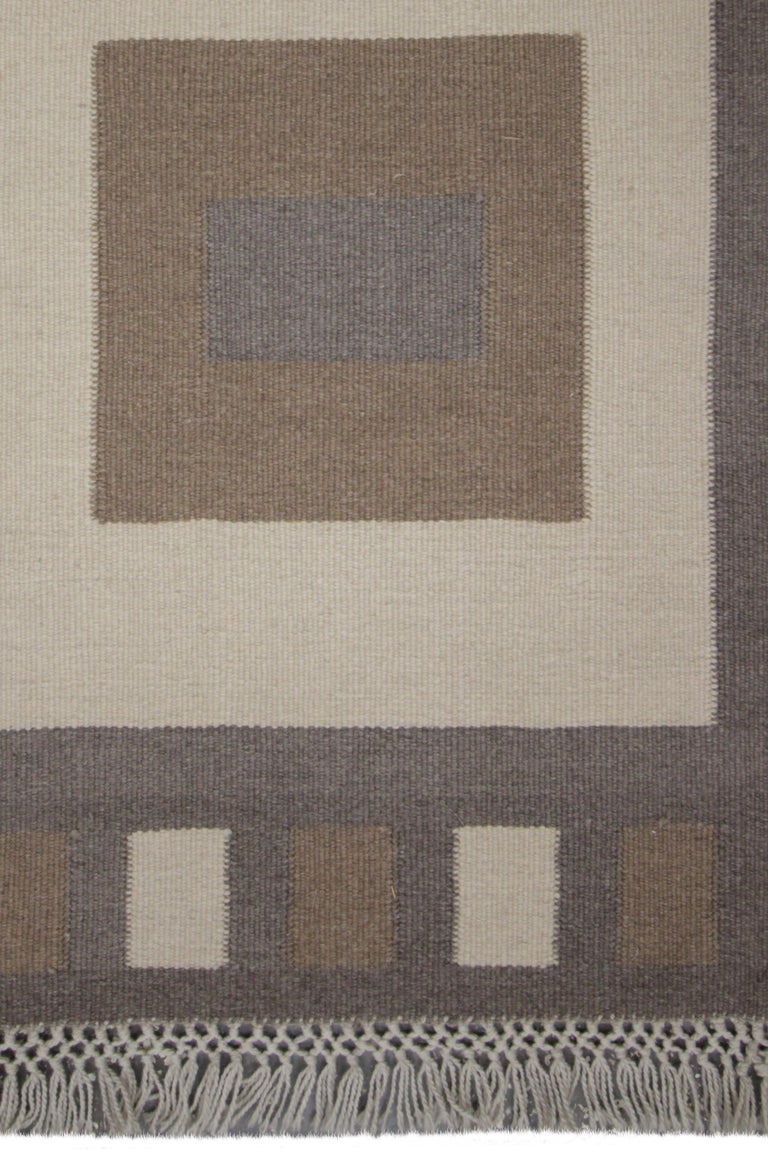 Small Geometric Rug Handmade Grey Beige Carpet Rug Modern Wool Door Mat ...