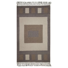 Small Geometric Rug Handmade Grey Beige Carpet Rug Modern Wool Door Mat