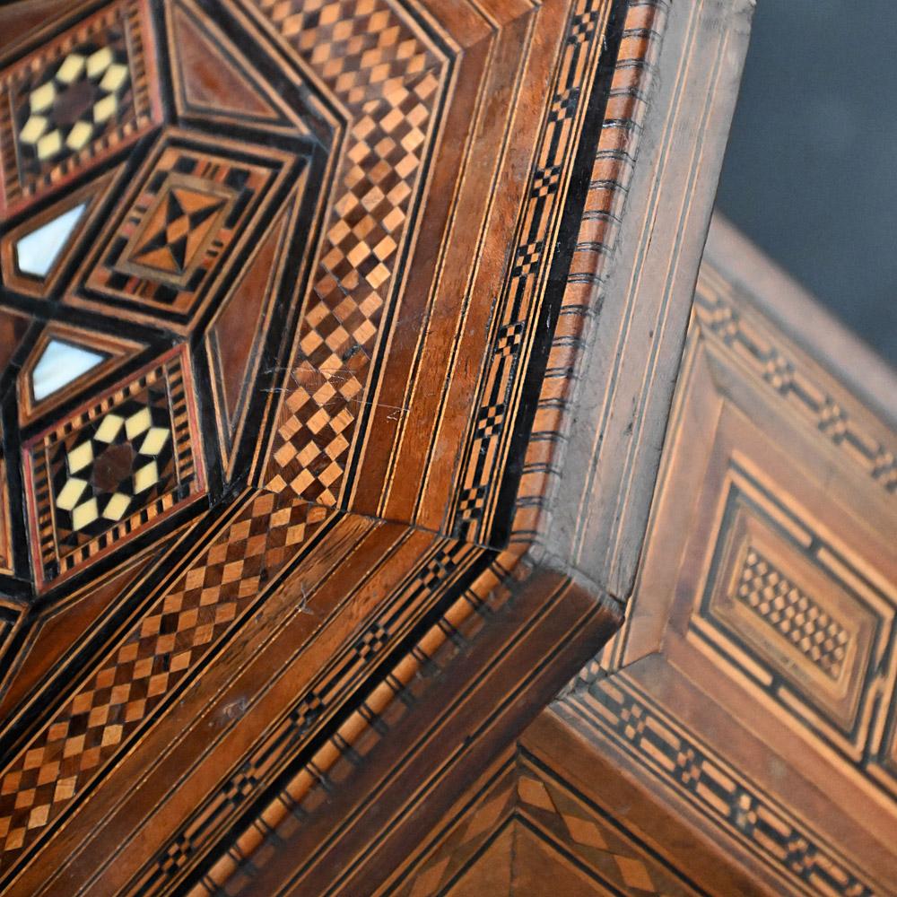 Hand-Crafted Small Geometric Shaped Early 20th Century Damascus Side Table