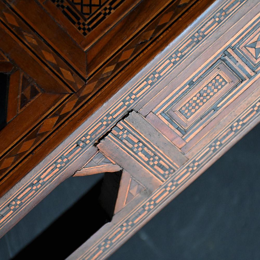 Small Geometric Shaped Early 20th Century Damascus Side Table 2
