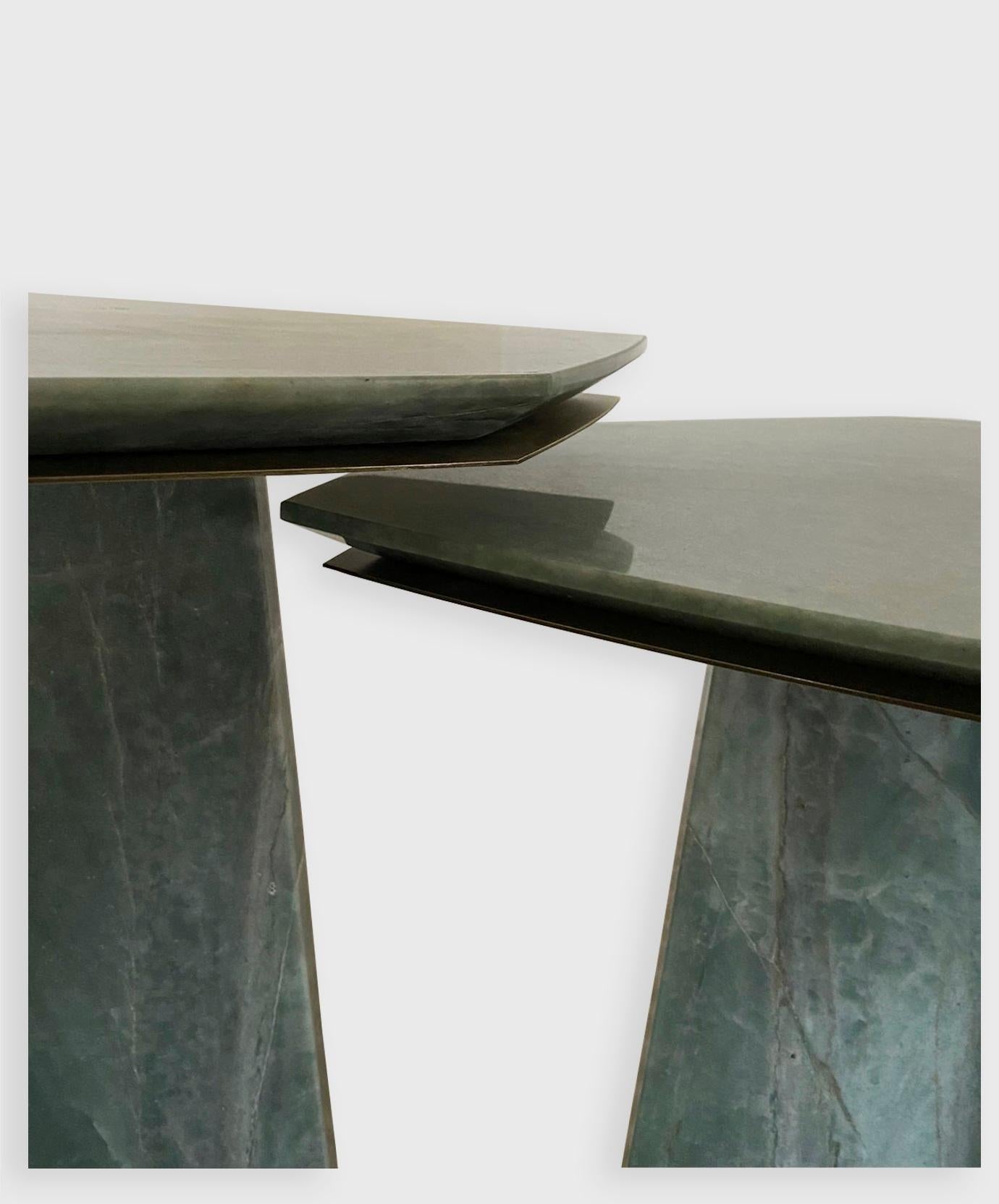 Post-Modern Small Geometrik Emerald Side Table by Atra Design For Sale