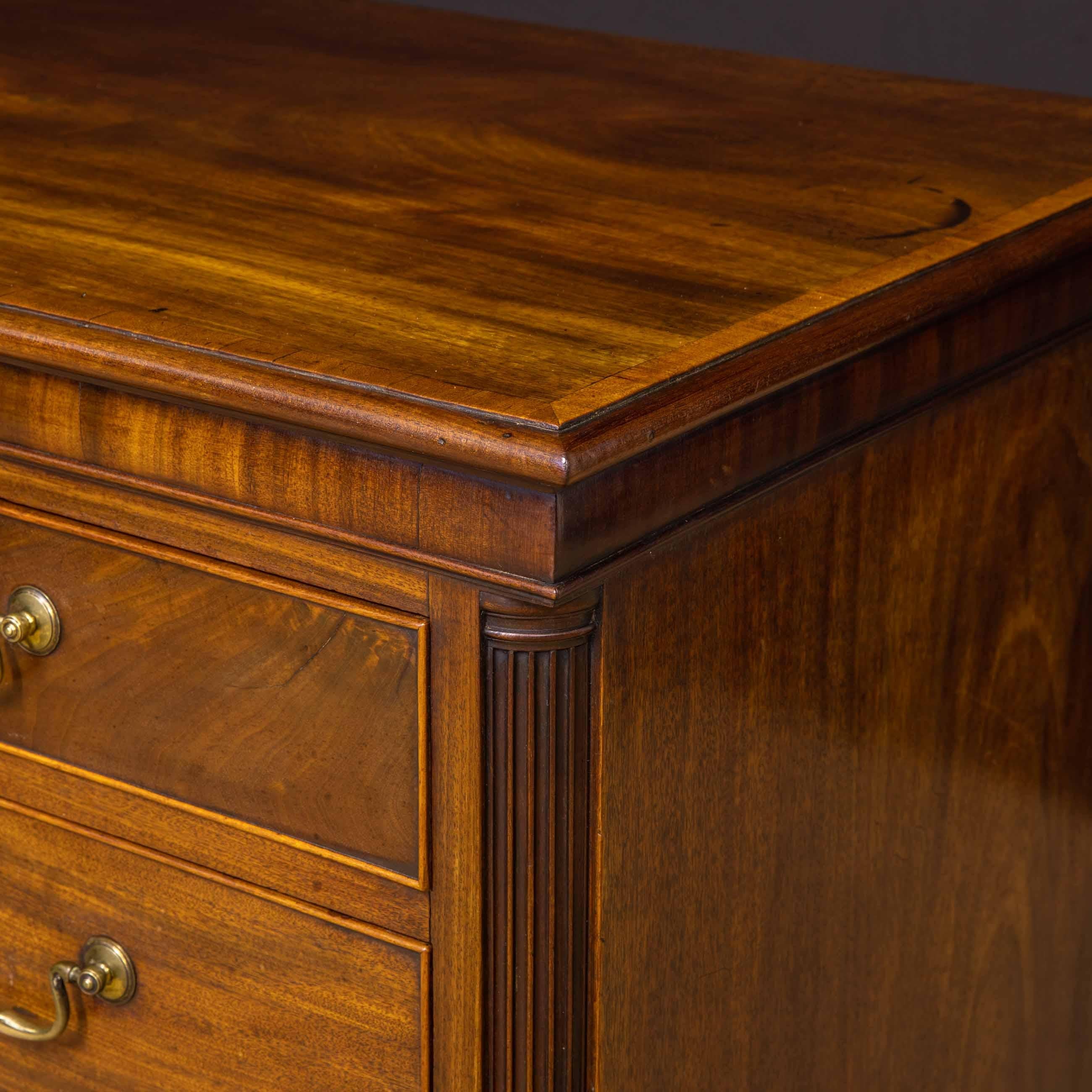 Inlay Small George 3rd Mahogany Chest of Drawers For Sale