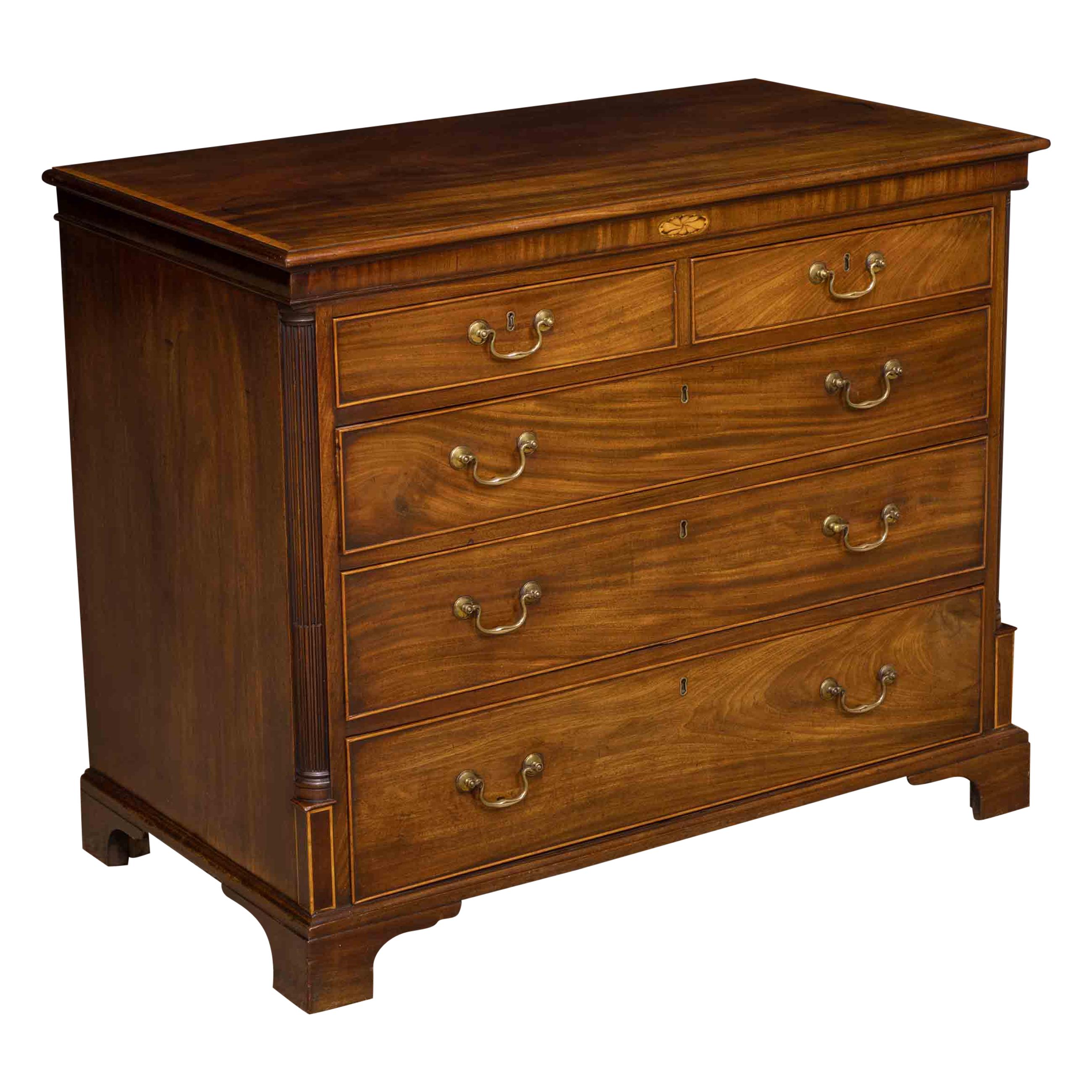 Small George 3rd Mahogany Chest of Drawers For Sale