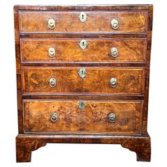 Small George I Burr Walnut Caddy Top Chest