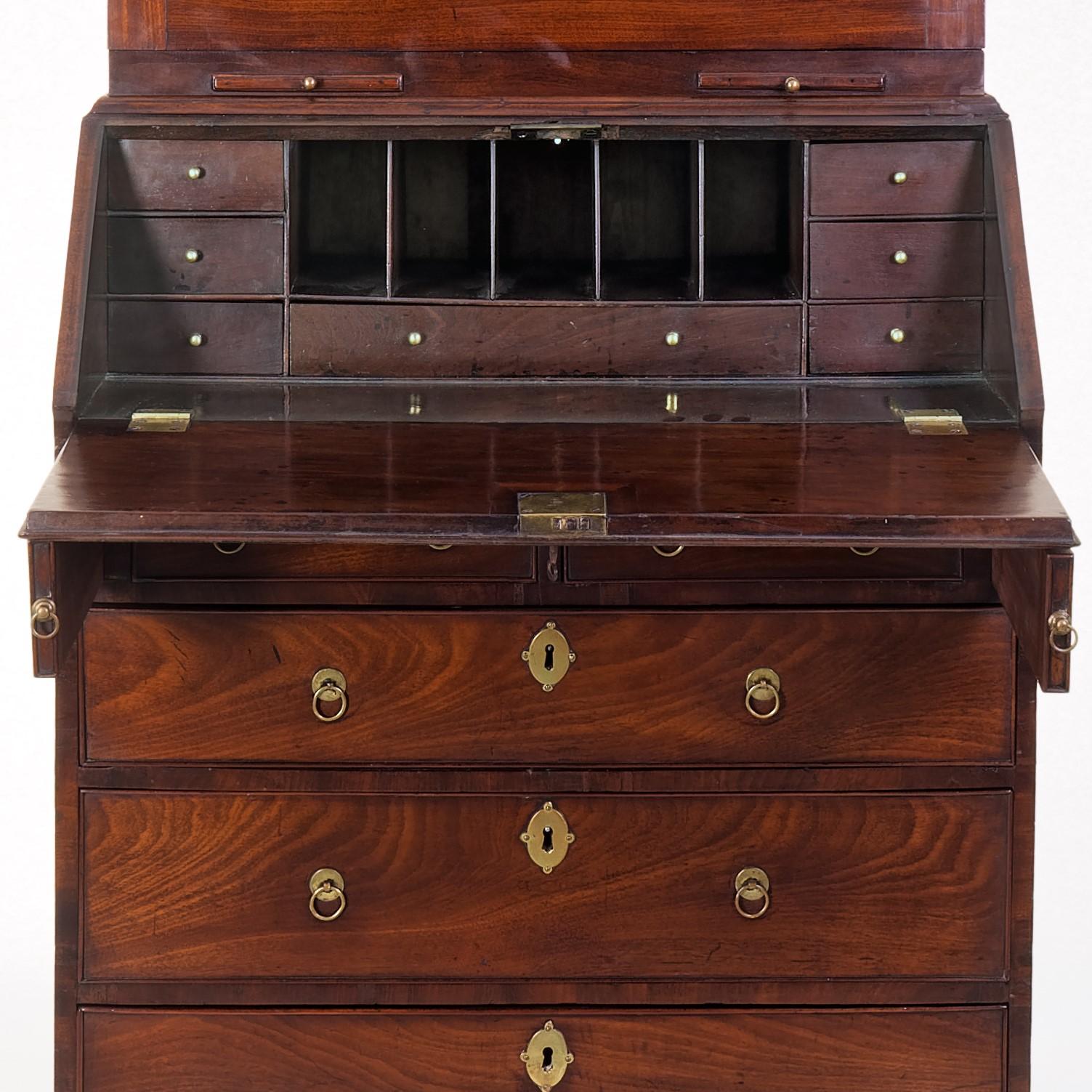 18th Century Small George II Mahogany Bureau Bookcase
