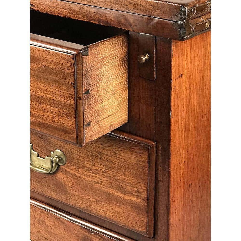 Small George II Walnut Fold Over Top Bachelor Chest 3