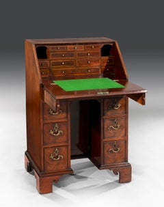 Small George III 18th Century Period Kneehole Mahogany Bureau