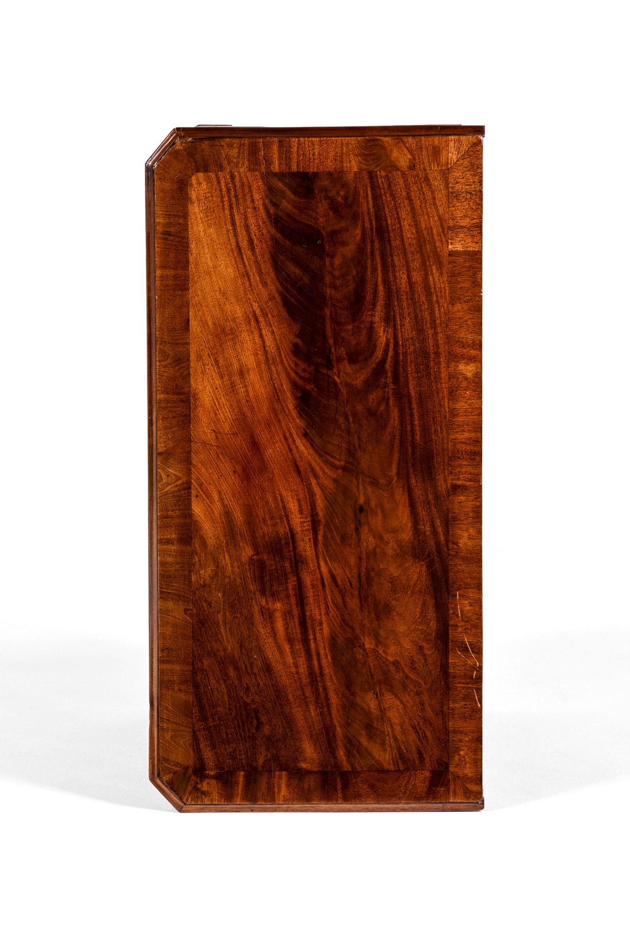Hand-Carved Small George III Mahogany Chest of Drawers For Sale
