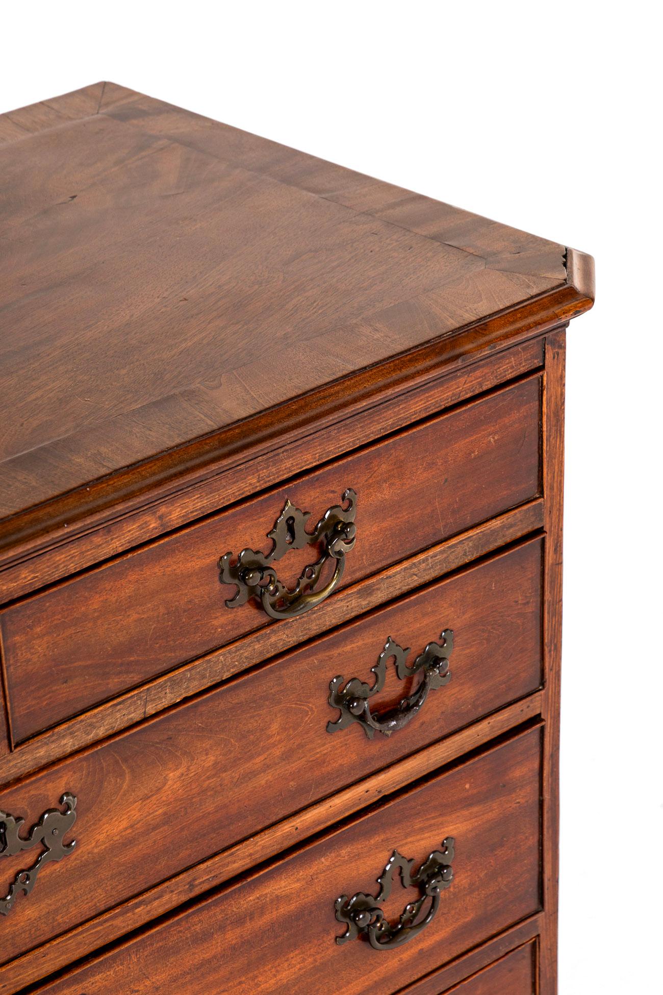 Small George III Mahogany Chest of Drawers For Sale 2