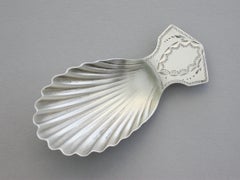 Small George III Silver Shell Bowl Caddy Spoon, by Josiah Snatt, London, 1801