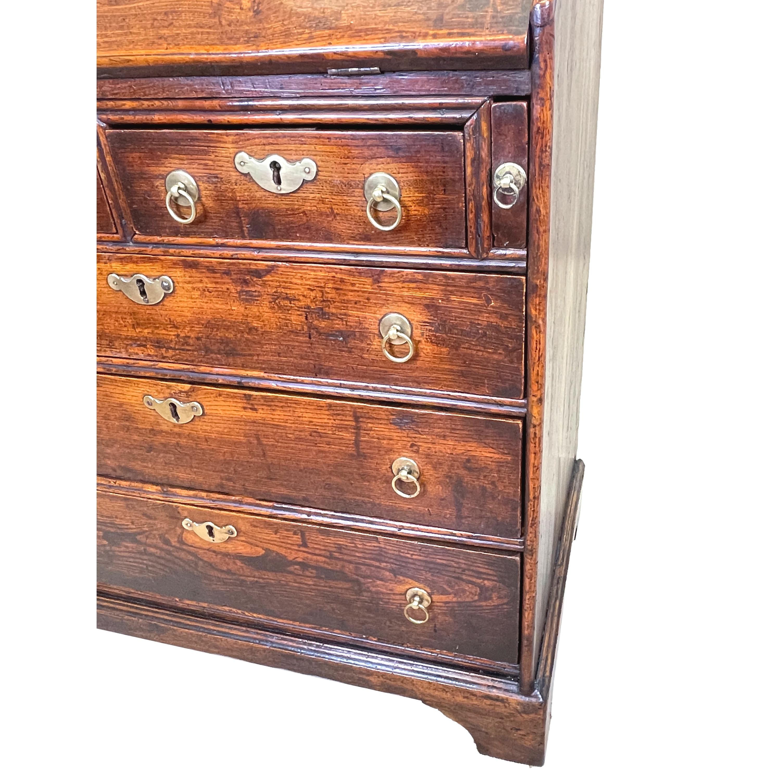 Bureau aus georgianischem Ulmenholz (George I.) im Angebot