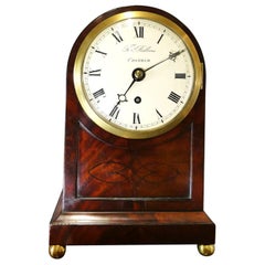 Piccolo orologio a staffa georgiano in mogano di Thomas Robbins, Chatham