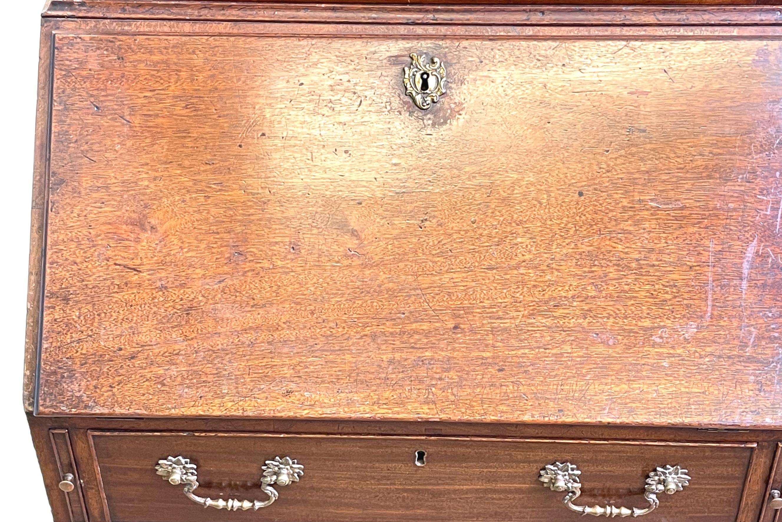 Small Georgian Mahogany Bureau Bookcase For Sale 8