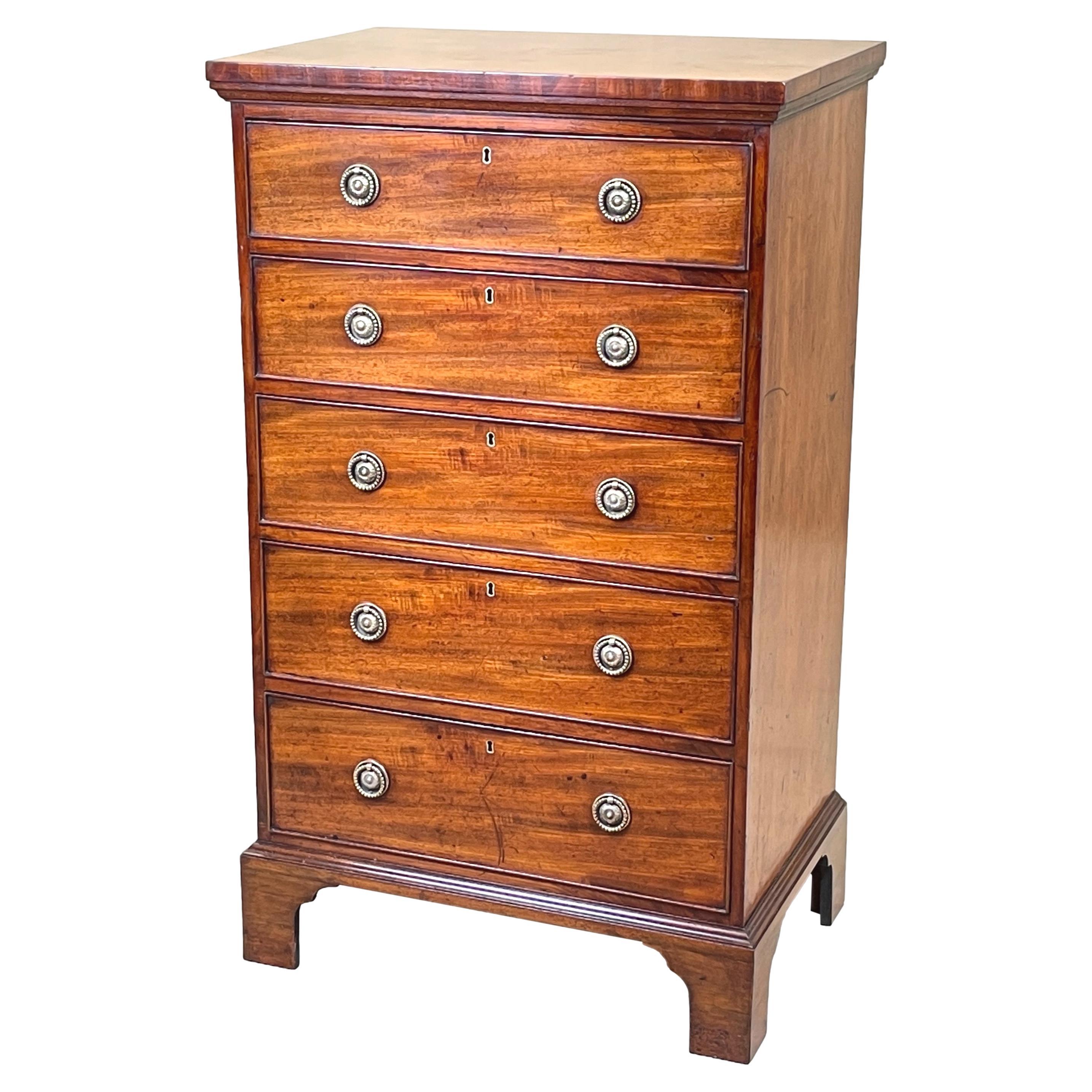 Very Small Sheraton Period Mahogany Chest of Drawers For Sale at 1stDibs