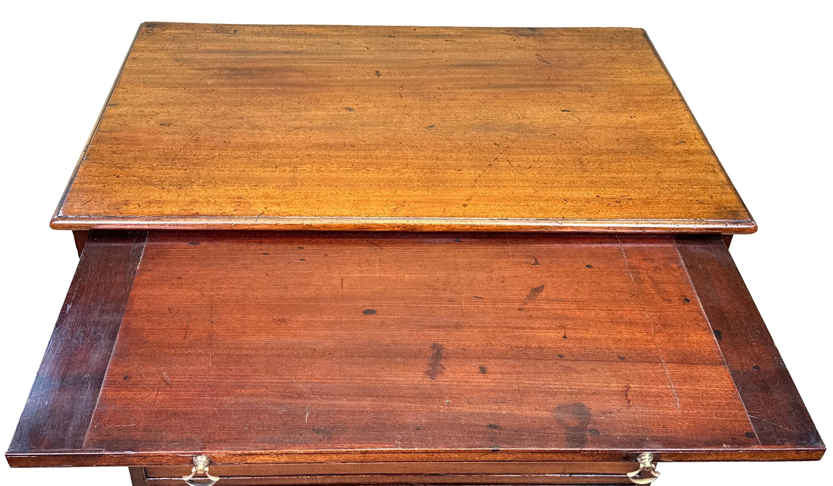Small Georgian Mahogany Chest With Slide For Sale 1