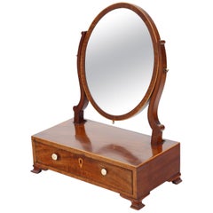 Small Georgian Mahogany Dressing Table Swing Mirror, circa 1800