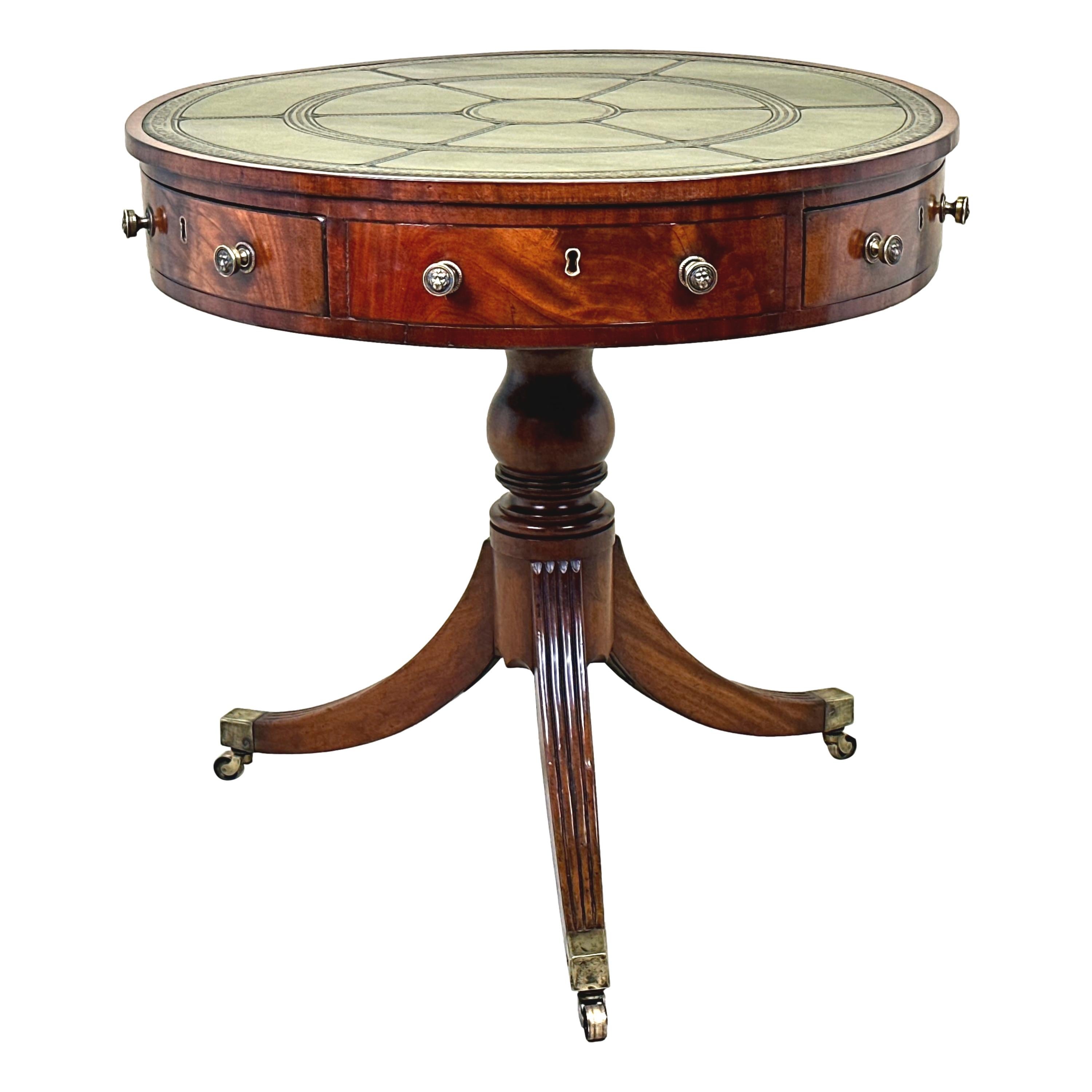 Small Georgian Mahogany Drum Table 7