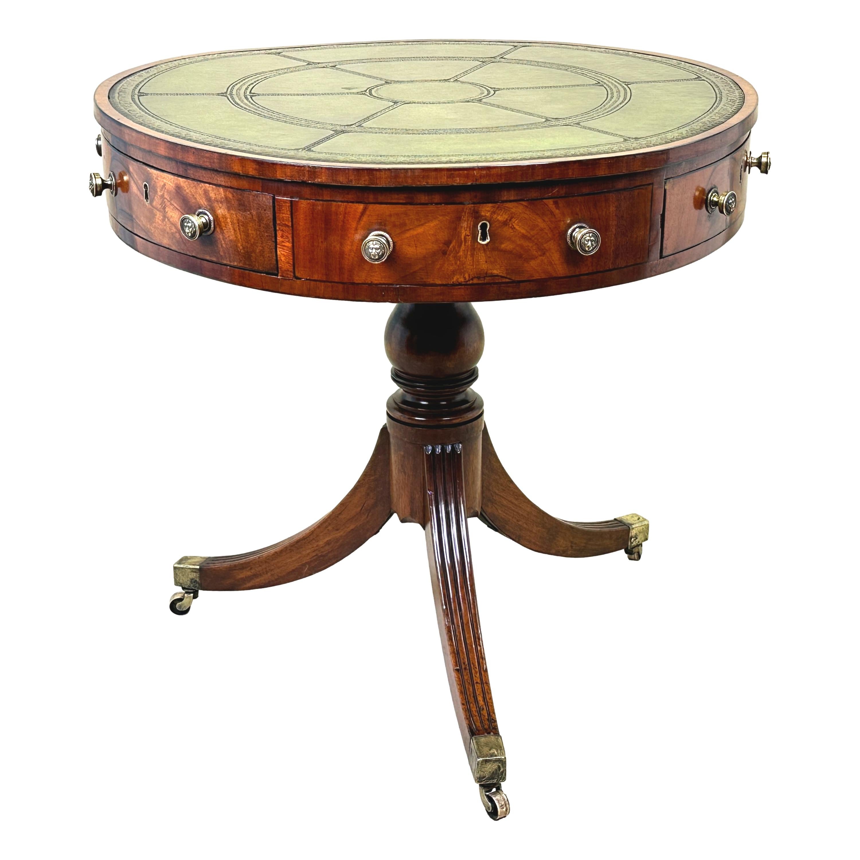 Small Georgian Mahogany Drum Table 1