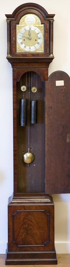 Small Georgian Mahogany Longcase Clock by John Paine, Brentford