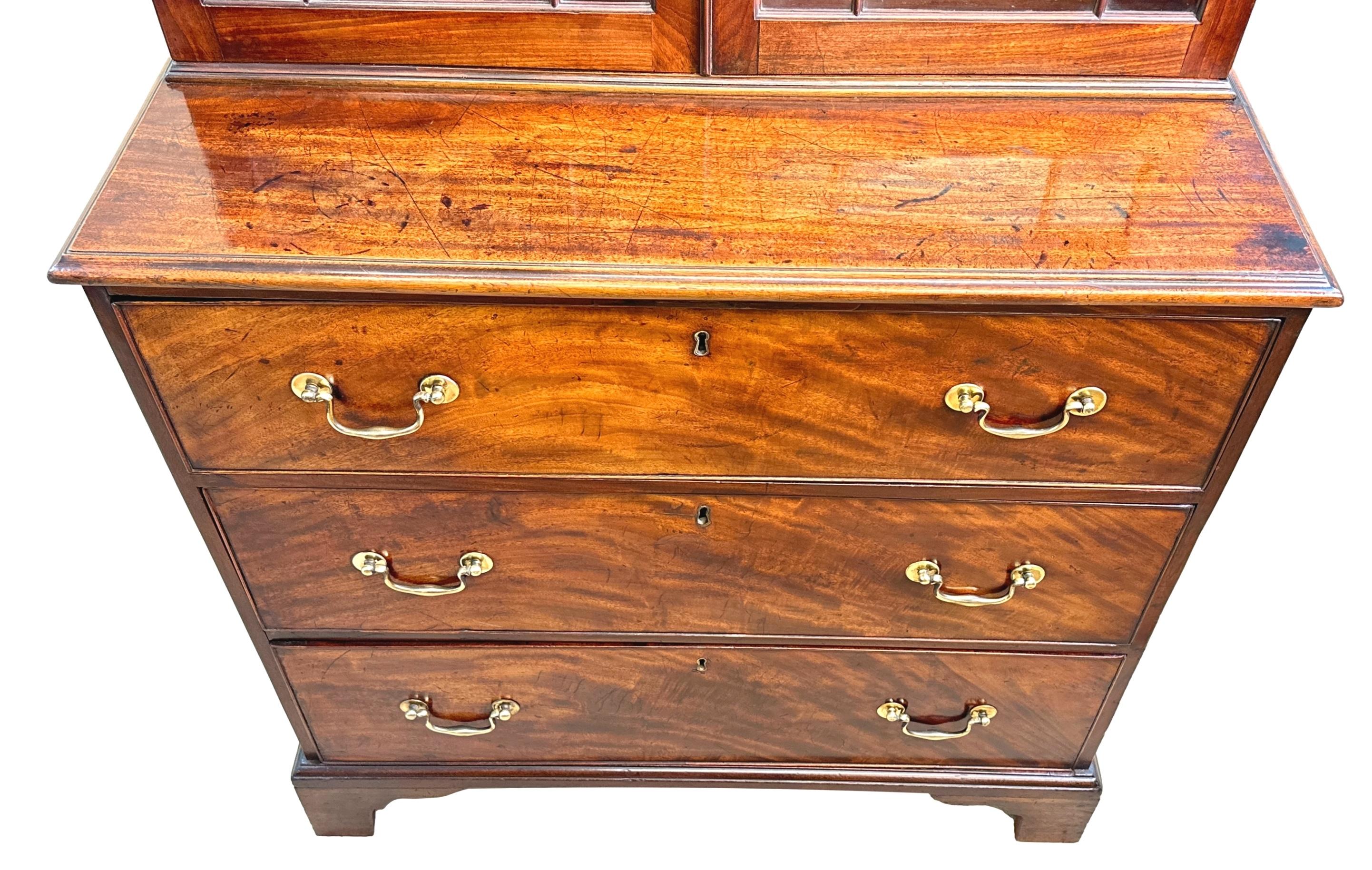 Small Georgian Mahogany Secretaire Bookcase 4