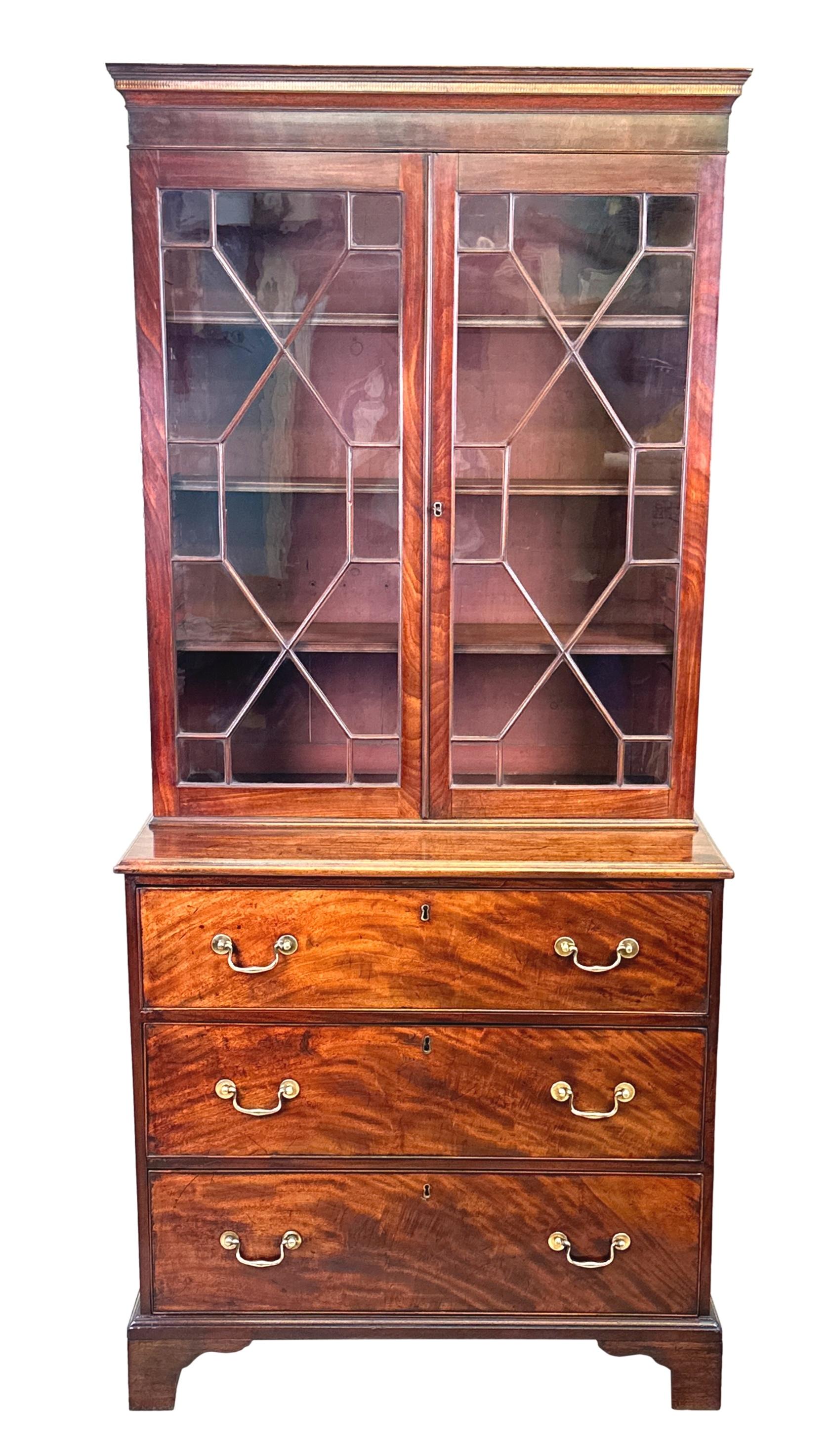 Small Georgian Mahogany Secretaire Bookcase 10