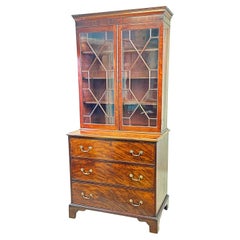 Small Georgian Mahogany Secretaire Bookcase
