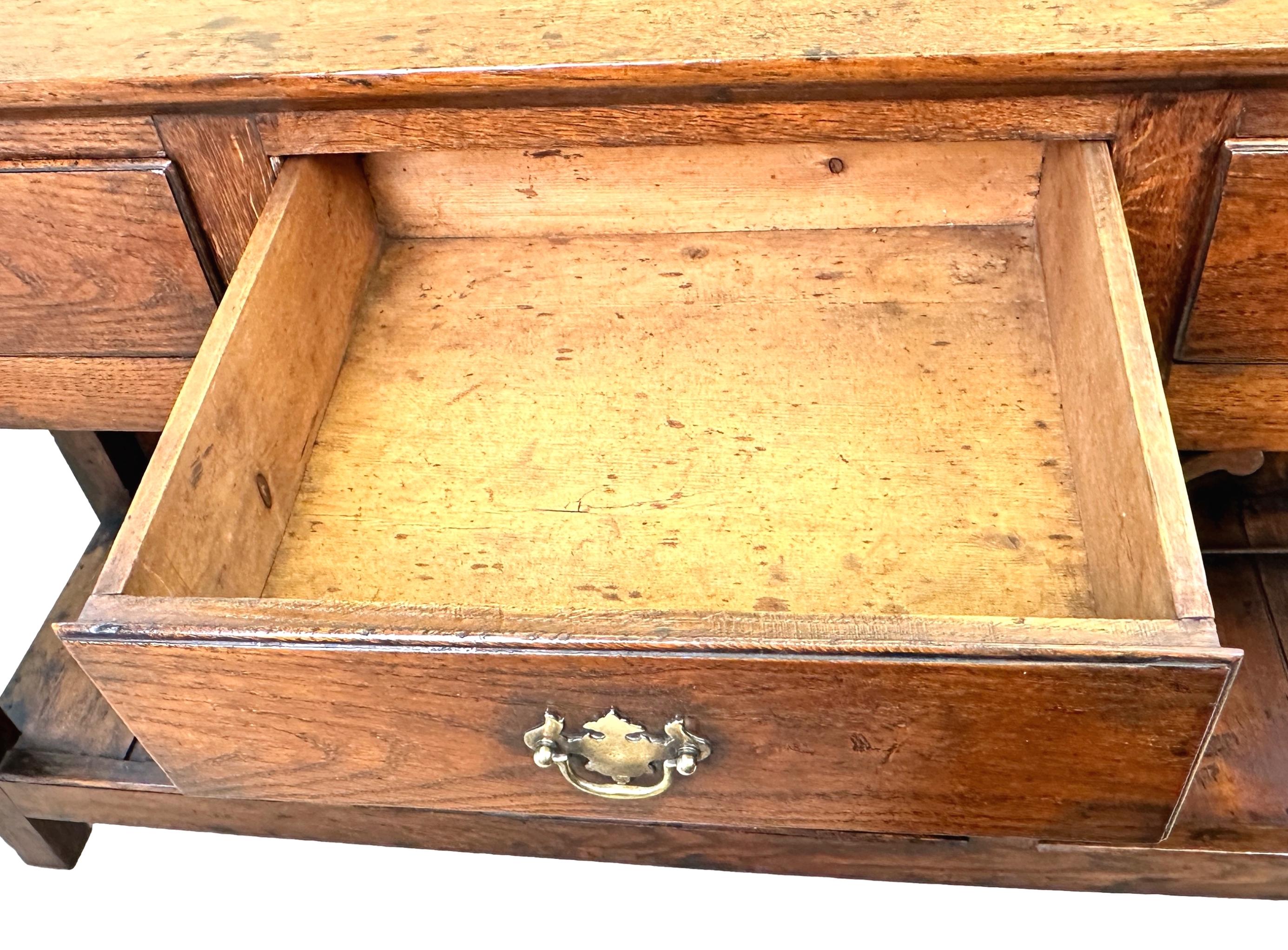 English Small Georgian Oak Potboard Dresser Base