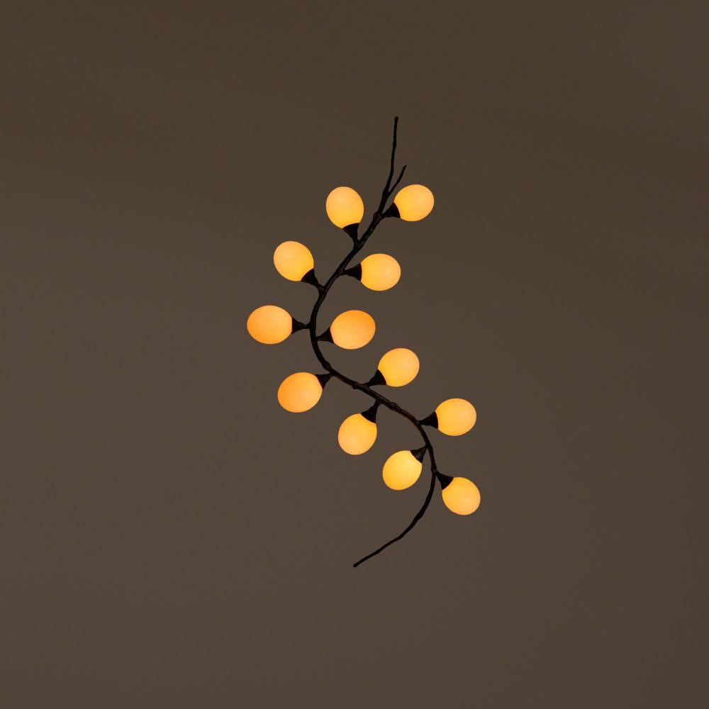 Small Georgina Egg Vine Pendant Lamp by 7Gods Studio
Dimensions: D 60 x W 170 x H 30 cm
Materials:  Branch: Carbon fibre, Berry: Ostrich Egg
Weight: from 5-10 kg

About: Taking the enduring forms of nature as the blueprint for the design, 7Gods