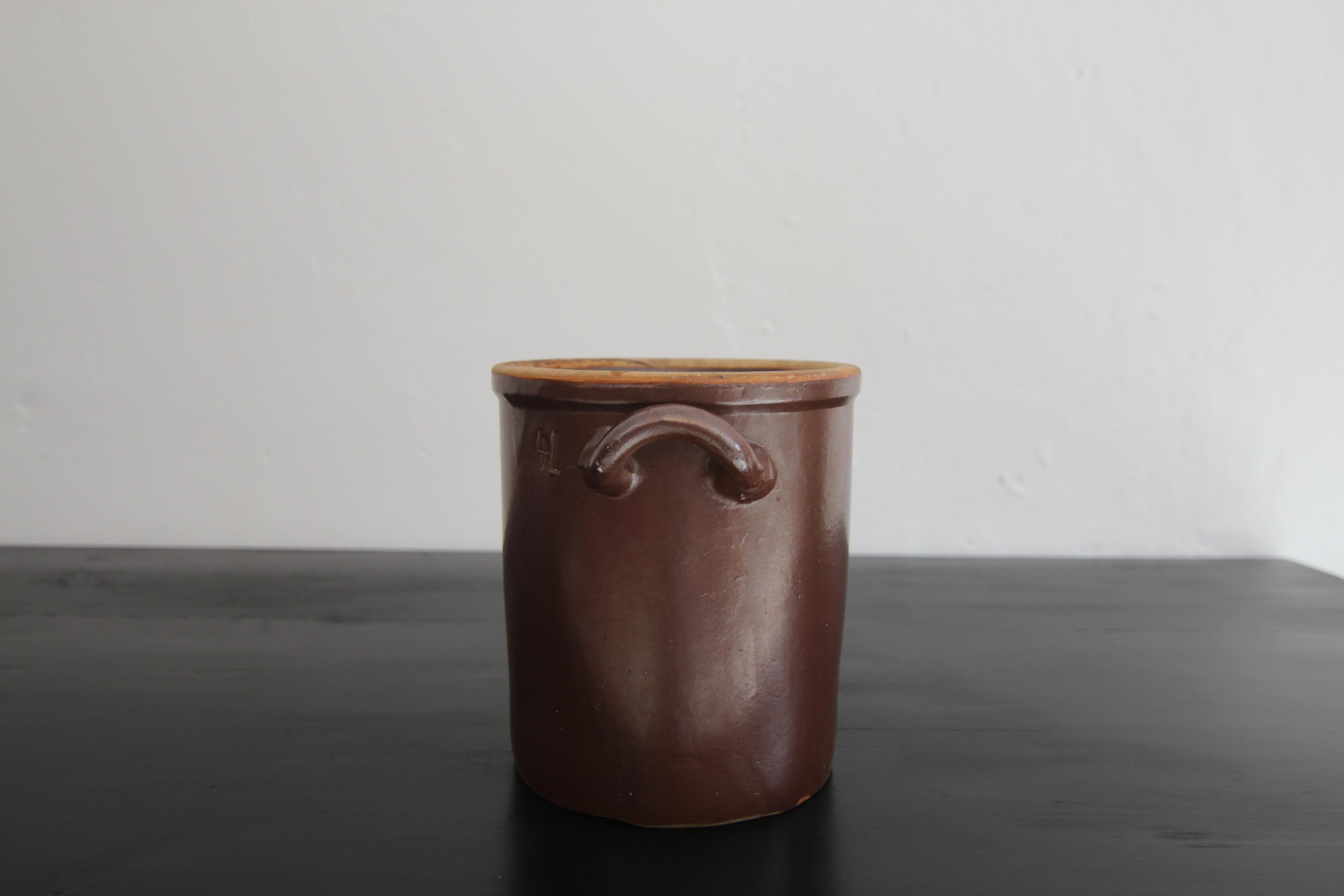 Piccolo vaso tedesco in gres marrone in vendita 4