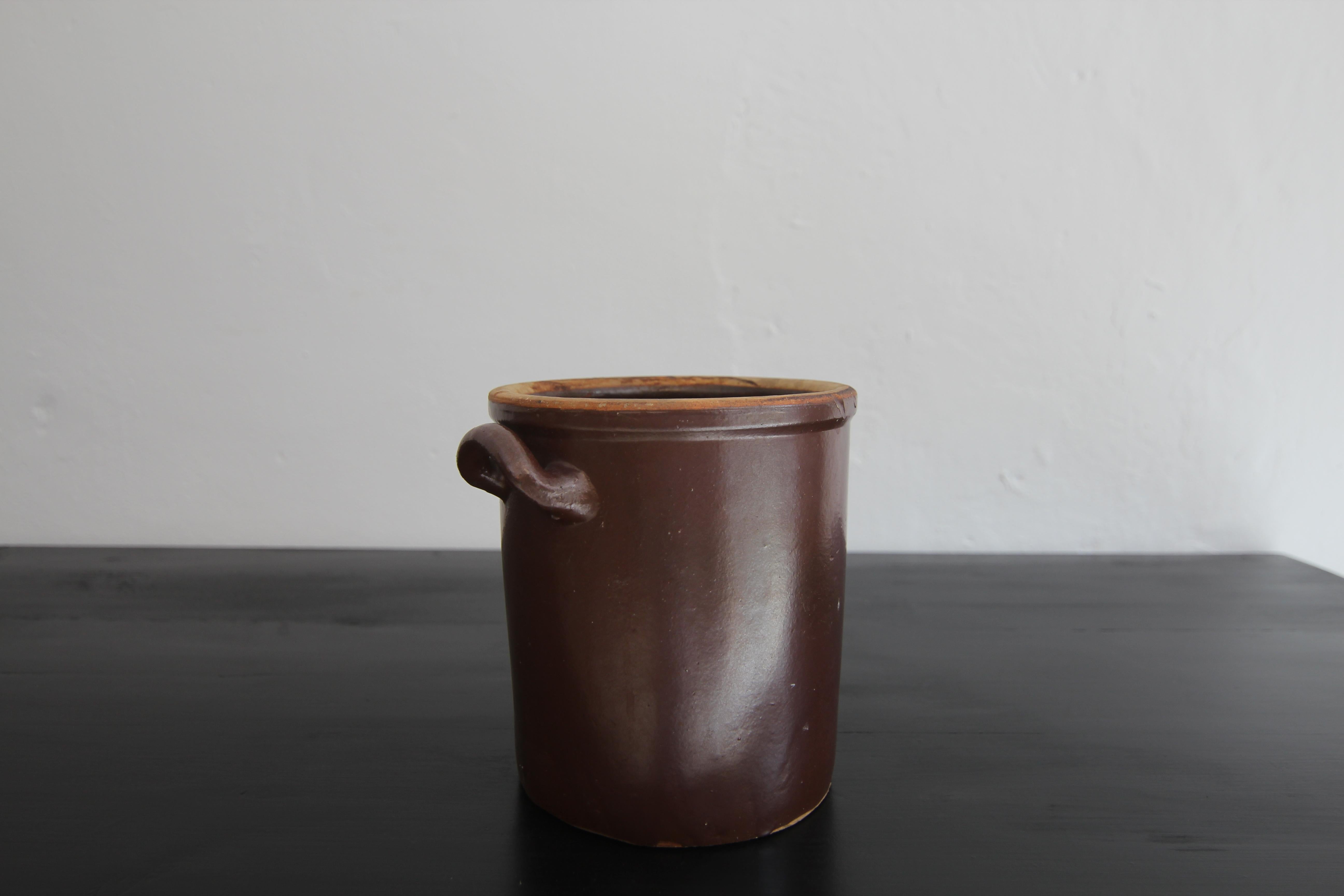 Piccolo vaso tedesco in gres marrone in vendita 5