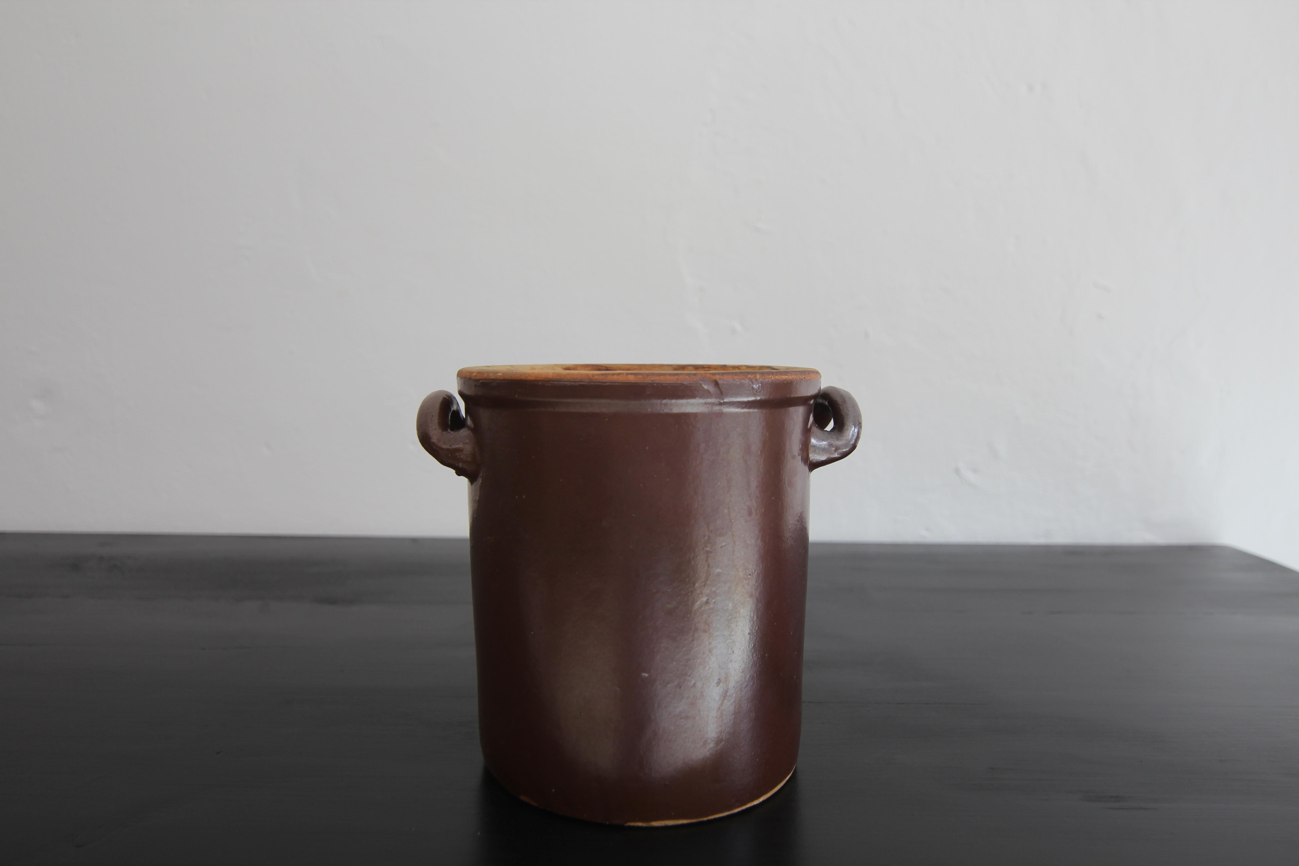 Piccolo vaso tedesco in gres marrone in vendita 6