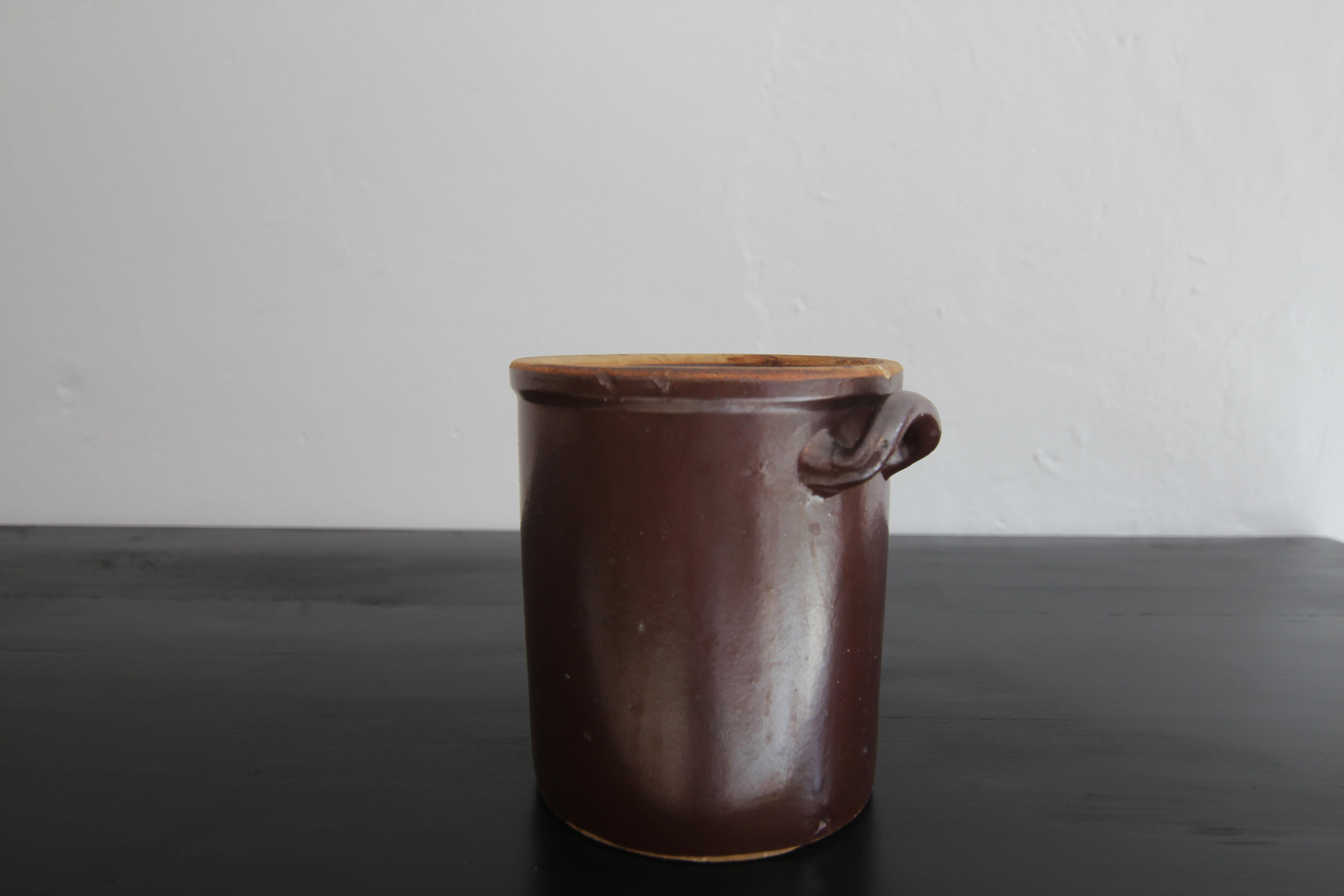 Piccolo vaso tedesco in gres marrone in vendita 8
