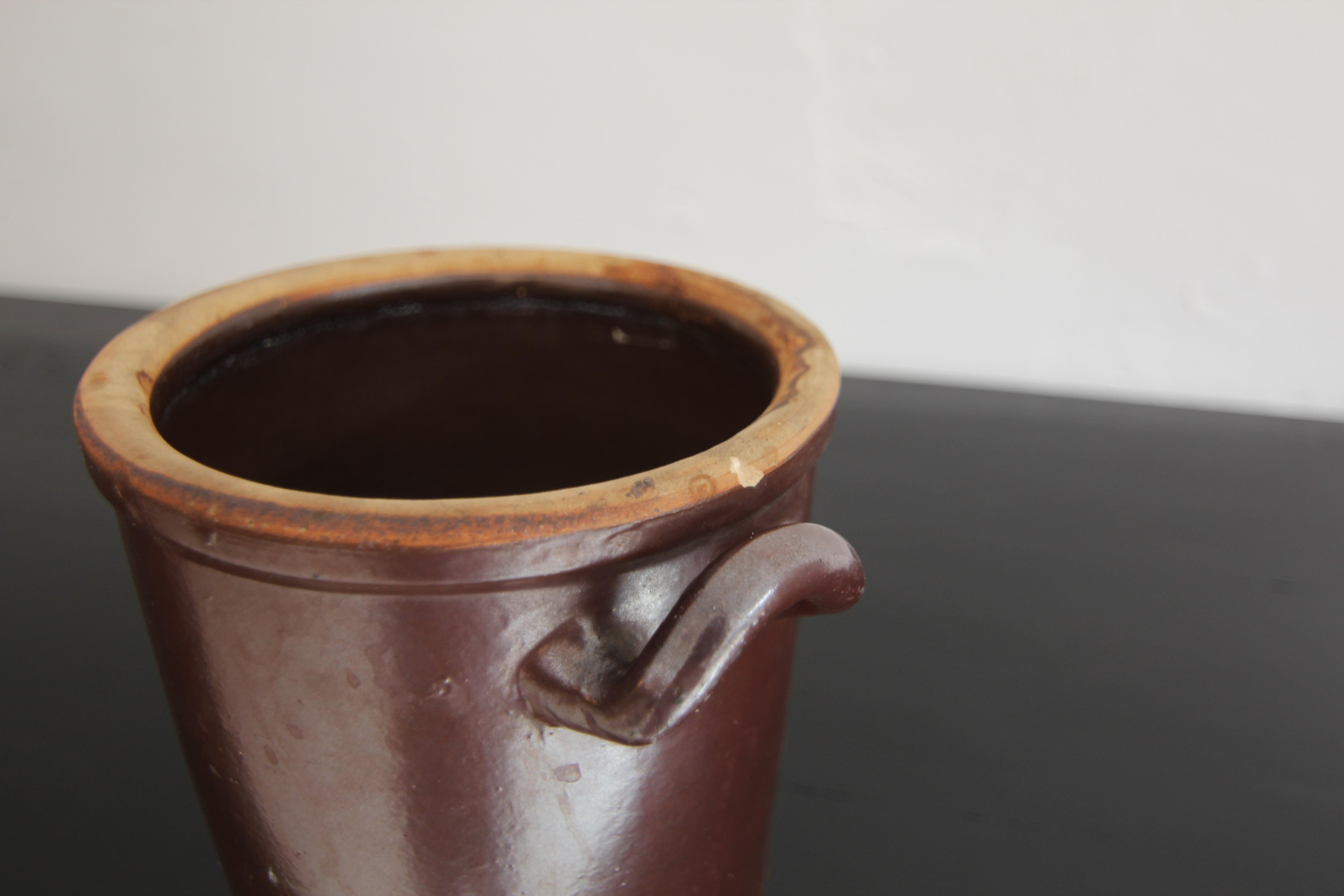 Piccolo vaso tedesco in gres marrone in vendita 9