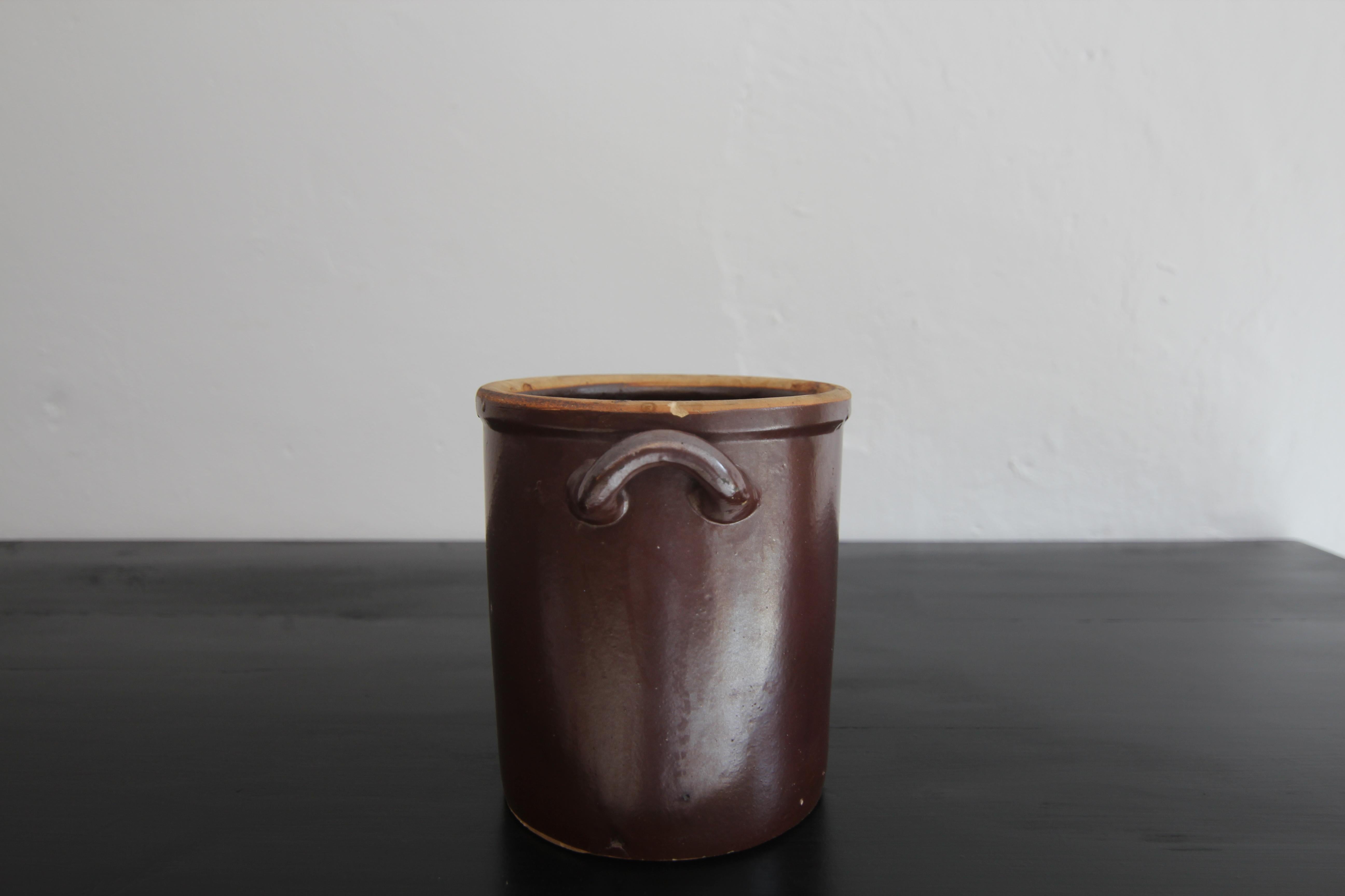 Piccolo vaso tedesco in gres marrone in vendita 10