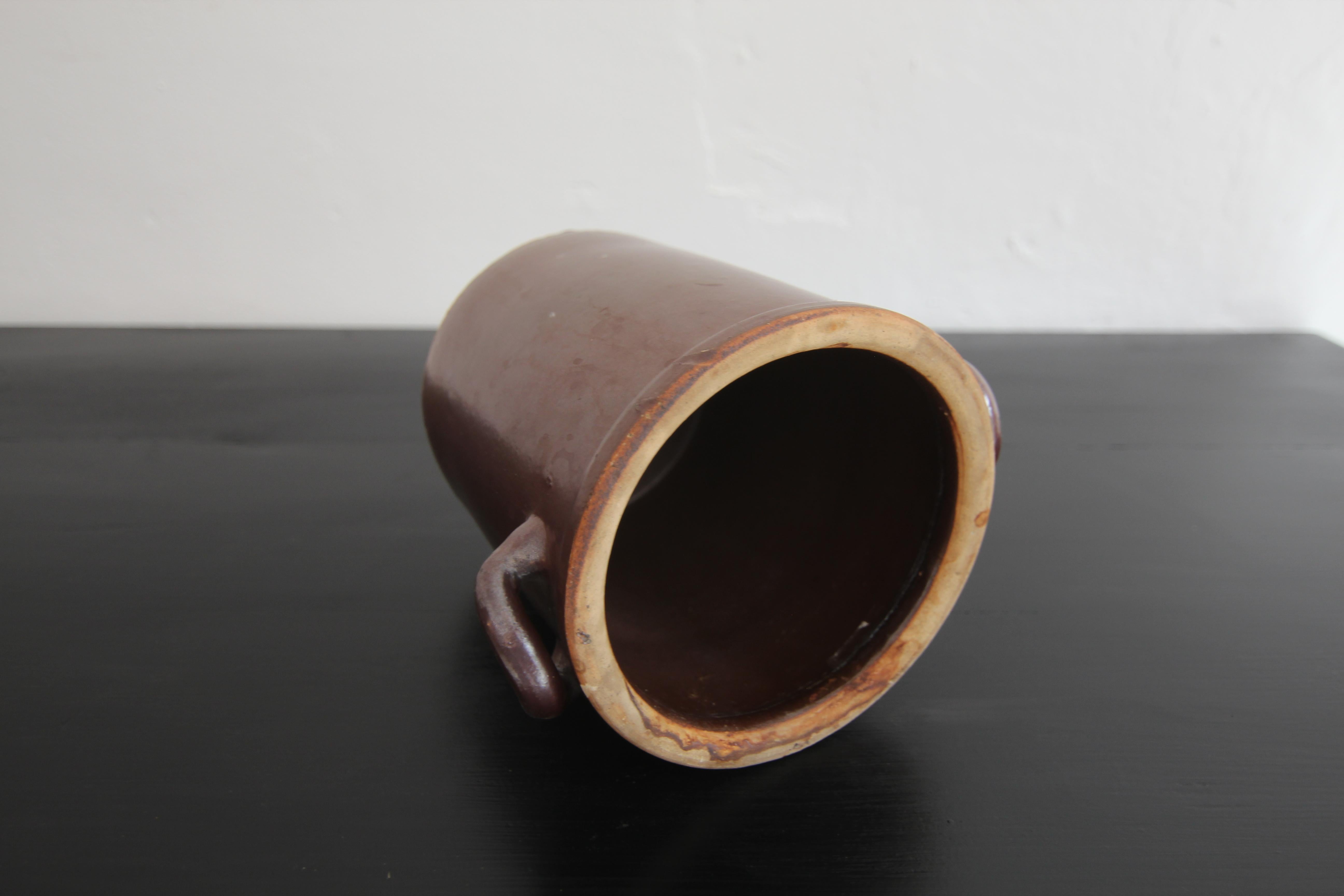 Piccolo vaso tedesco in gres marrone in vendita 11