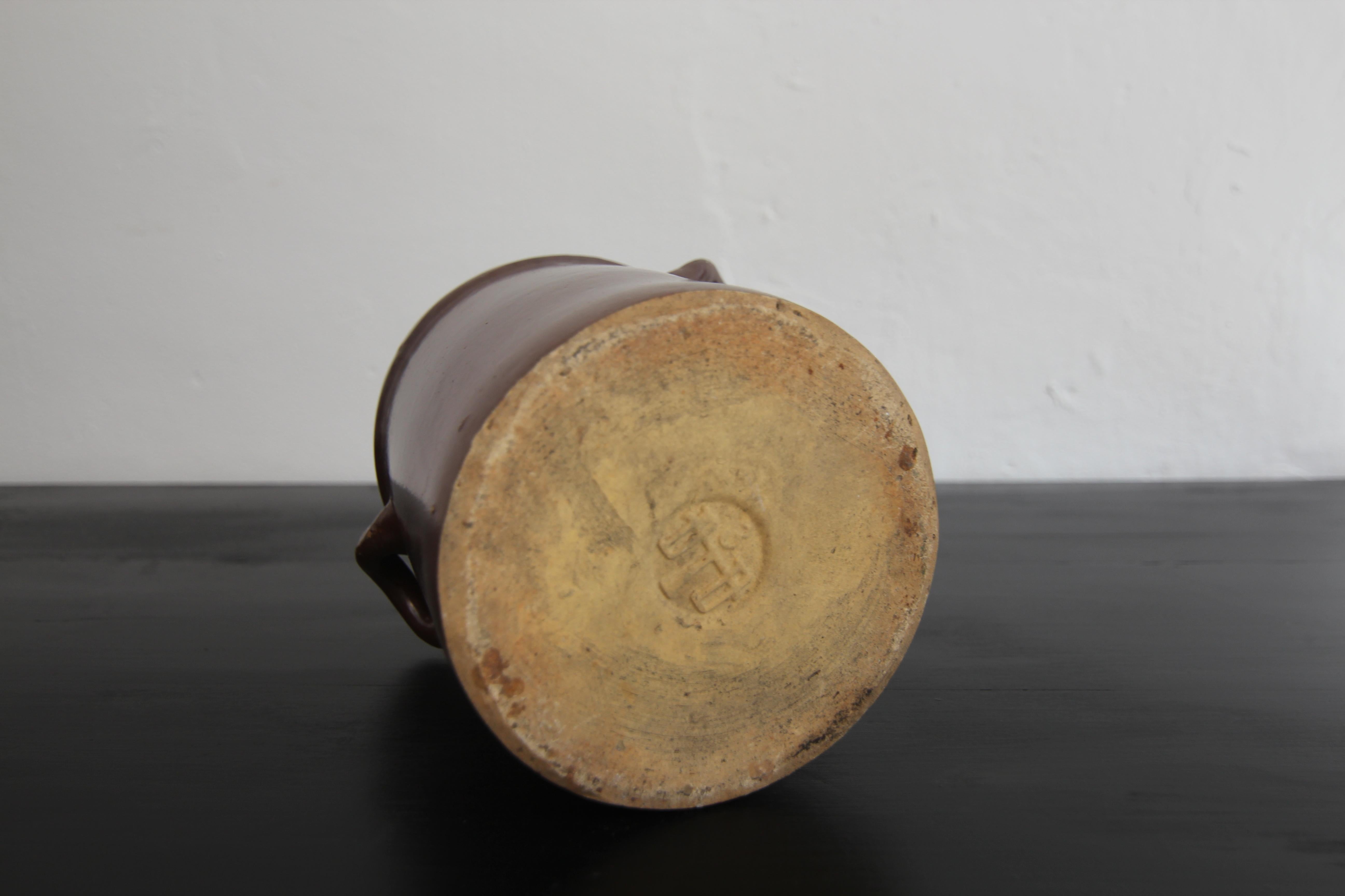 Piccolo vaso tedesco in gres marrone in vendita 13