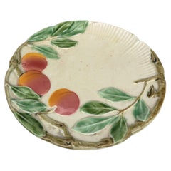 Small German Majolica Apples Plate Circa 1920